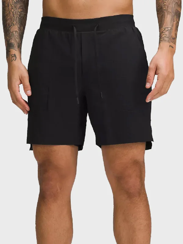 LULULEMON BLACK LICENSE TO TRAIN SHORT 7" LINED