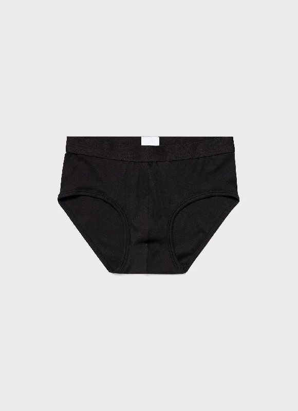 Men's Sea Island Cotton Briefs in Black