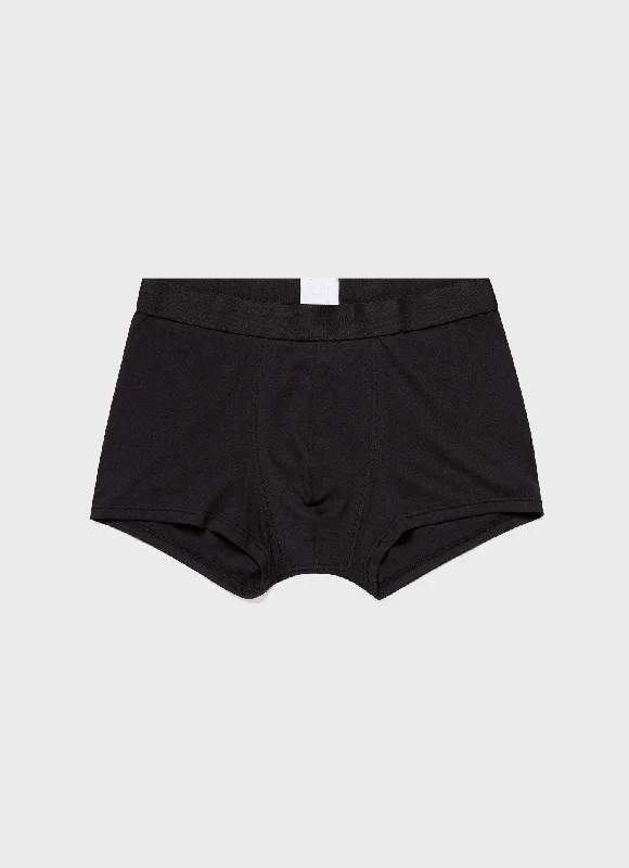 Men's Sea Island Cotton Trunks in Black