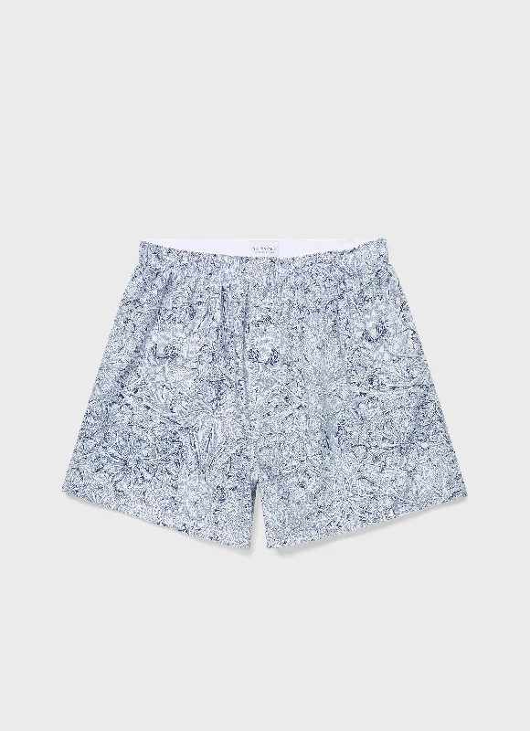 Men's Classic Boxer Shorts in Liberty Fabric in Indigo Morris