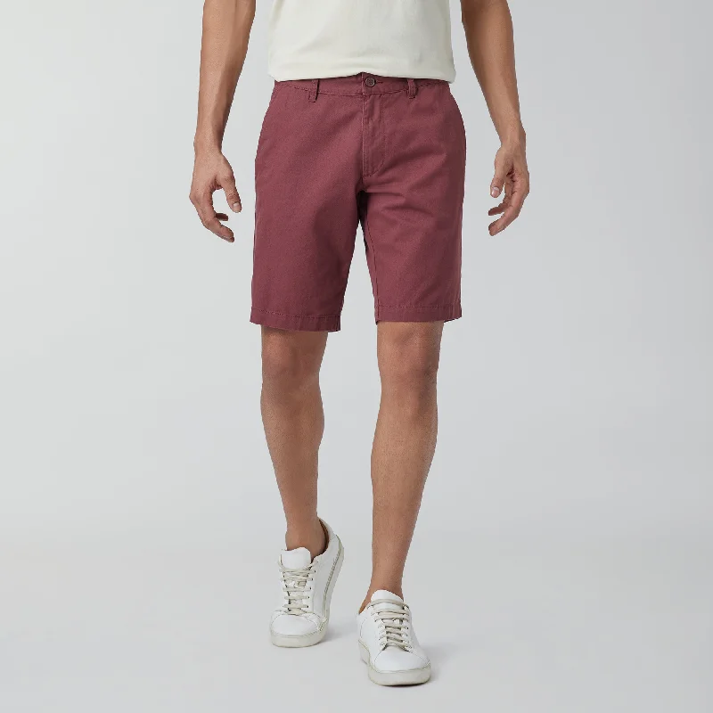 Element Cotton Chinos Shorts For Men Brick Red