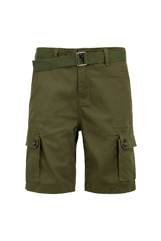 Men's Essential Solid Belted Cargo Shorts