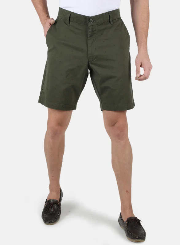 Men Olive Printed Short