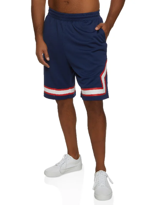 Mens Contrast Trim Basketball Shorts