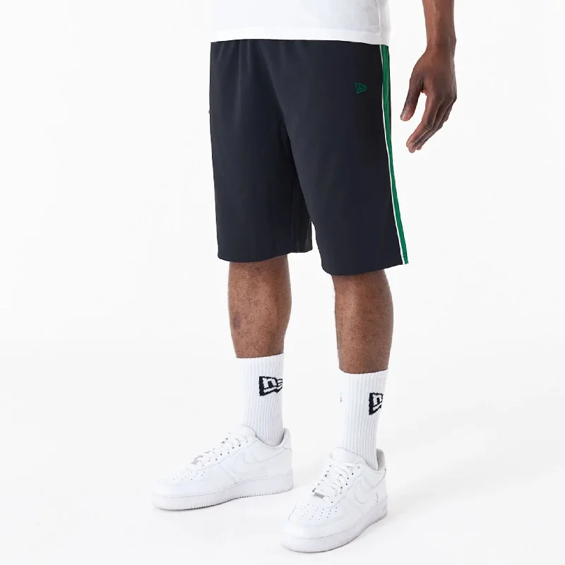 New Era Dark Green Panel Black Shorts