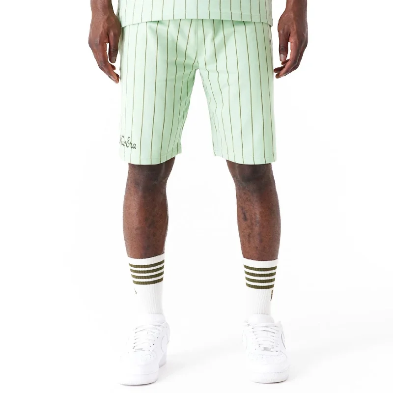 New Era Pinstripe Bright Green Shorts