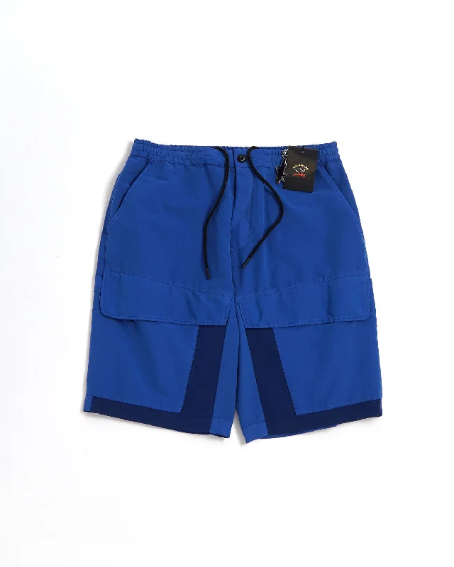 Drawstring Cargo Shorts / Blue