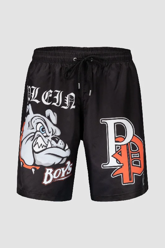 Philipp Plein Black Bulldogs Swim Trunks