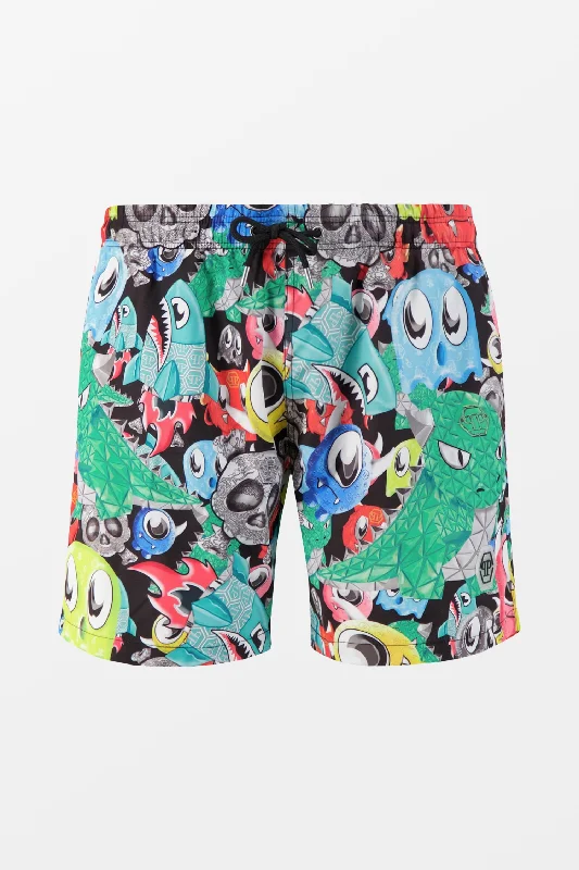 Philipp Plein Monsters Beachwear Shorts