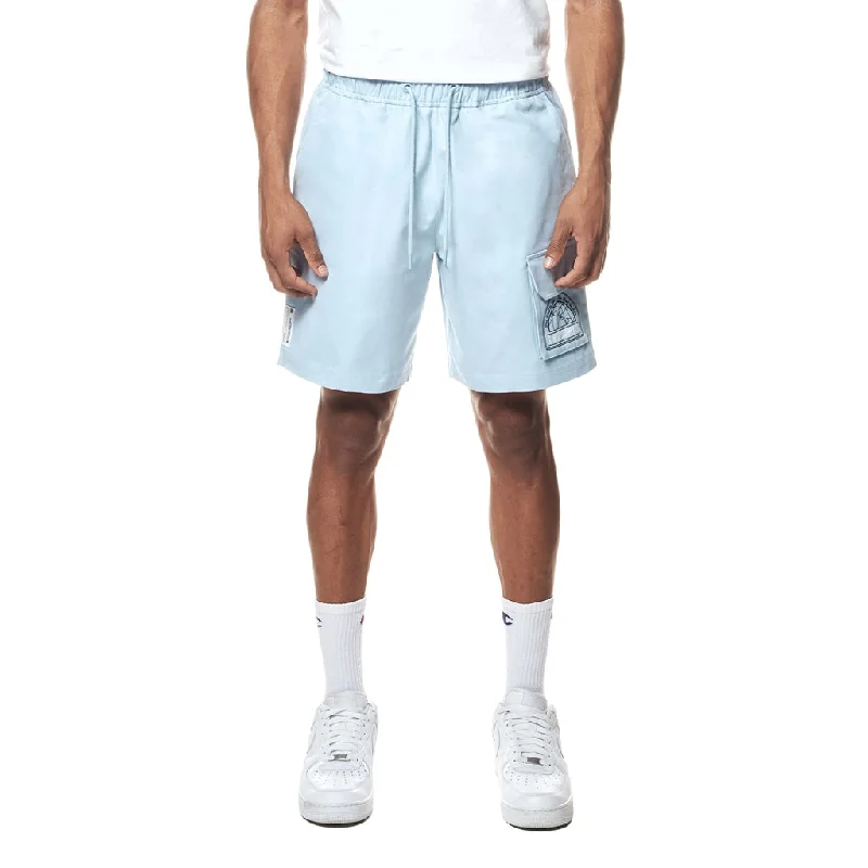 Printed Twill Workwear Shorts - Seabreeze