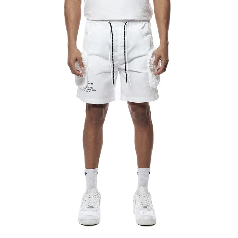 Printed Utility Lounge Windbreaker Shorts - White