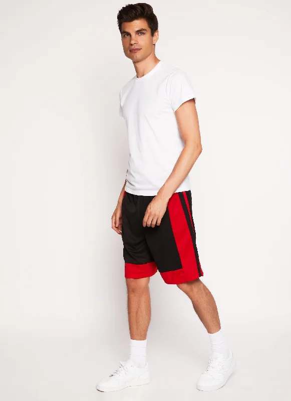 Mens Color Block Mesh Basketball Shorts