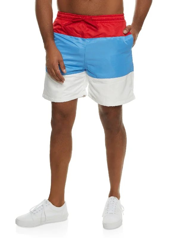 Mens Color Block Training Shorts