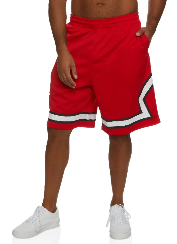 Mens Contrast Trim Basketball Shorts