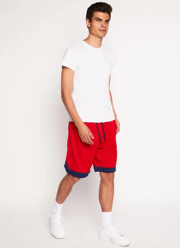 Mens Drawstring Stripe Detail Basketball Shorts