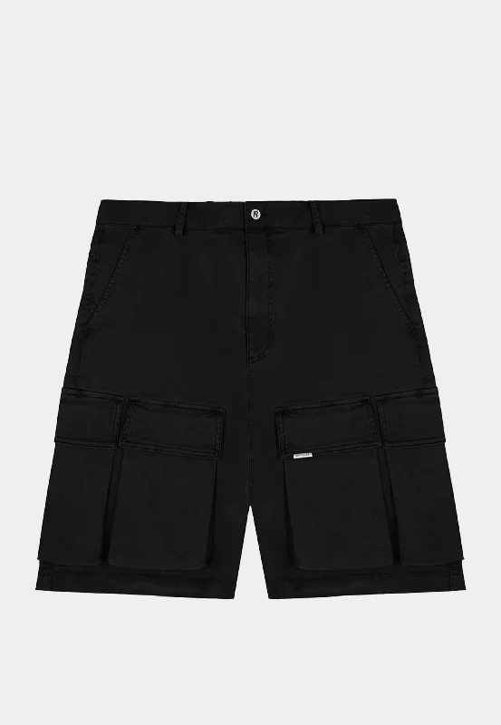 Represent Baggy Cotton Cargo Short Black