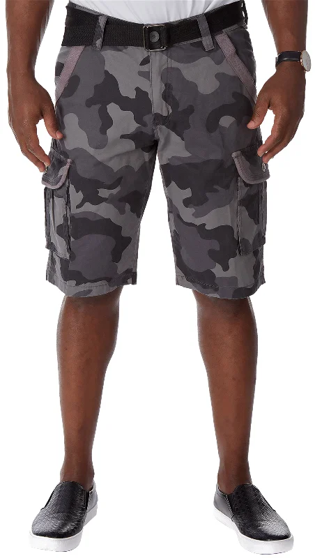 Raw X Men's 12.5" Inseam Belted Cargo Shorts with Snap Button