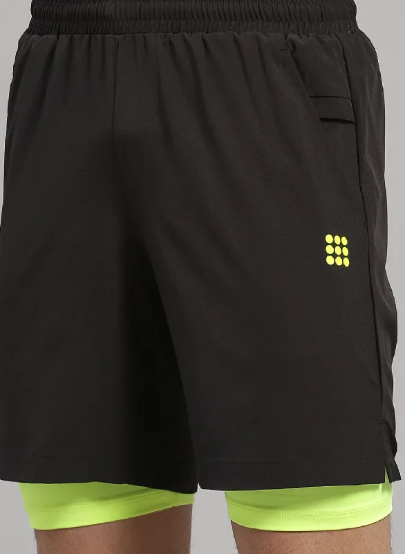 Men Black Solid Short