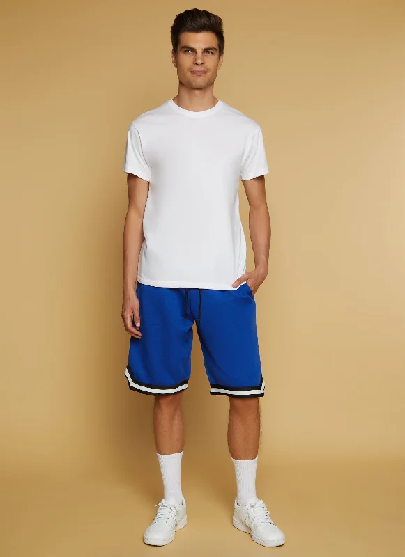 Mens Striped Detail Basketball Sweatshorts