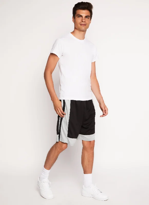 Mens Color Block Mesh Basketball Shorts