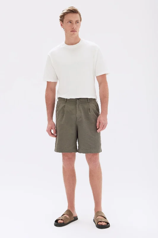 Stan Pleated Cotton Linen Short