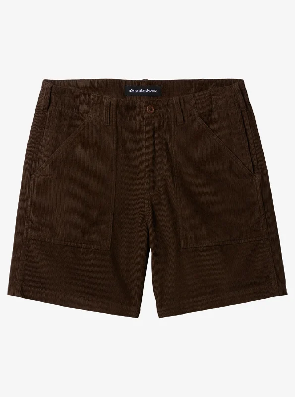 Surf Fatigue Corduroy Shorts - Dark Brown