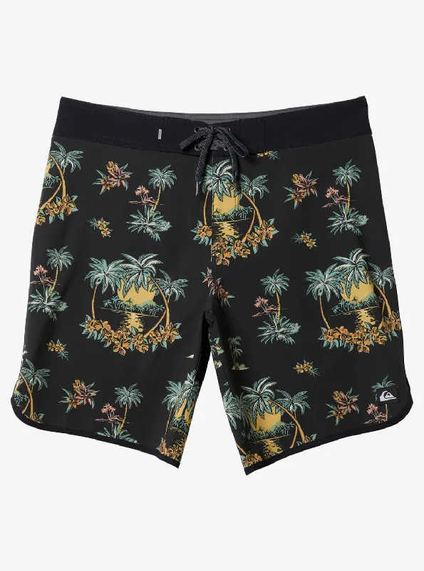 Surfsilk Scallop 19" Boardshorts - Black Palm Spritz