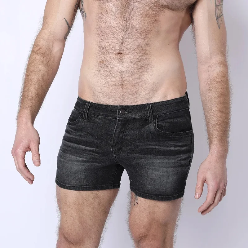 Timoteo Soma 2.0 4" slim fit denim short black