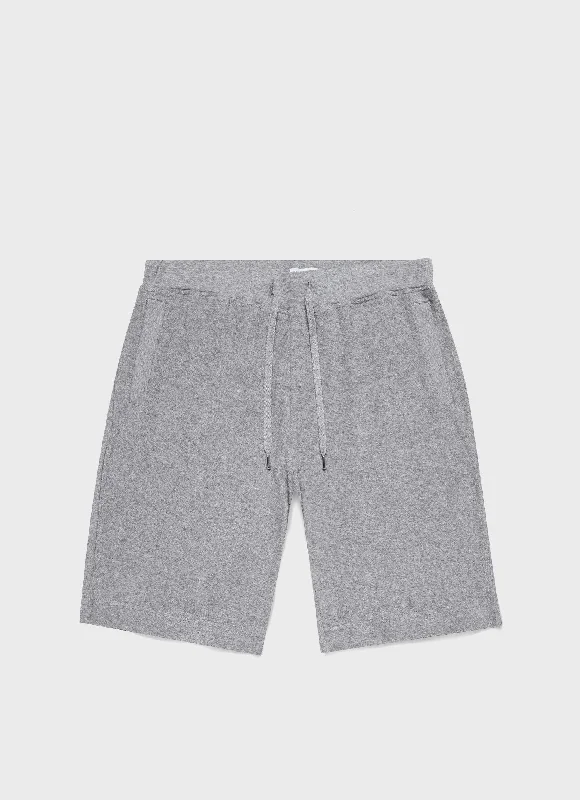 Men's Towelling Short in Grey Melange