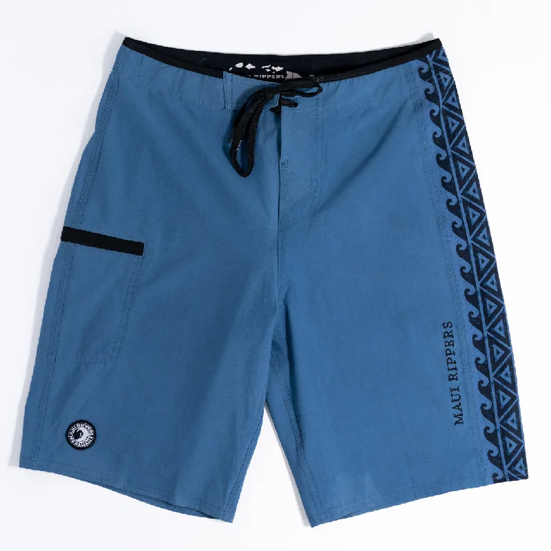 Tribal Blue 21" Stretch Boardshort