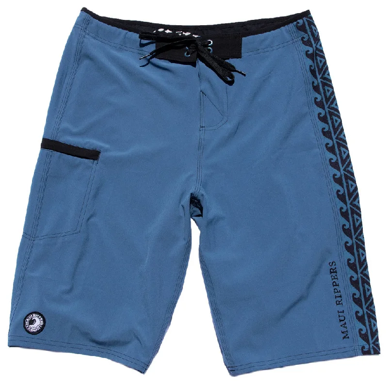 Tribal Blue Extra Long 24" Stretch Boardshort