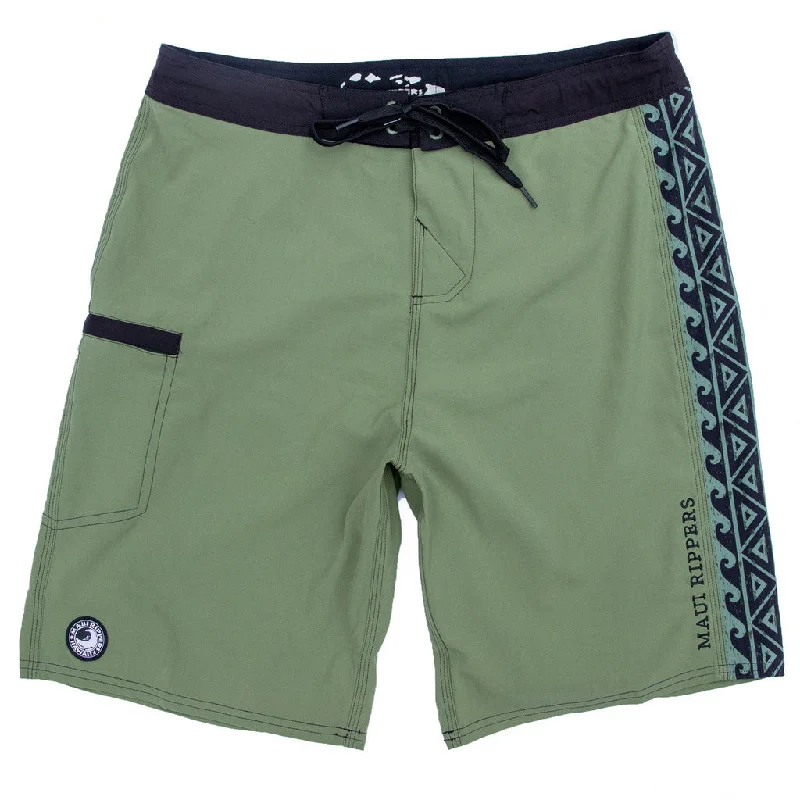 Tribal Olive 21" Stretch Boardshort