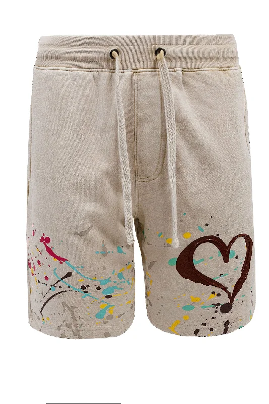 Men's Truly Yours Paint Splatter Graphic Fleece Shorts