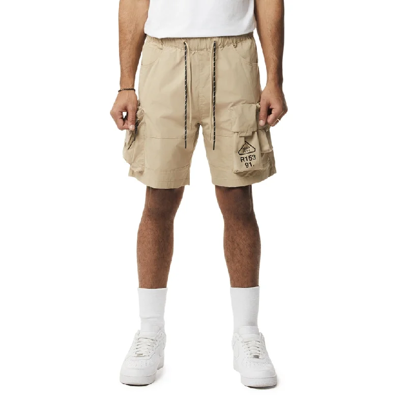 Utility Windbreaker Cargo Shorts - Khaki