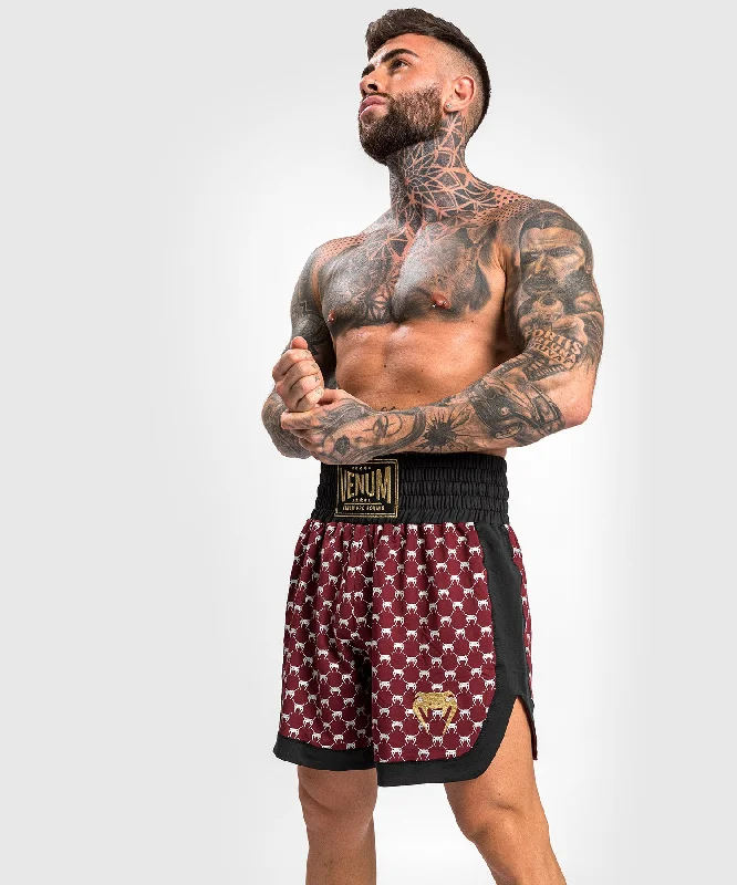 Venum Monogram Boxing Short - Black/Burgundy