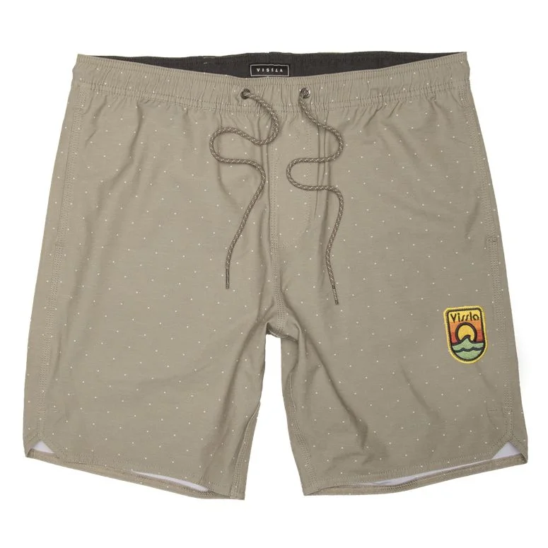 Vissla Solid Sets Printed 17.5" Eco-Lastic Khaki Trunks