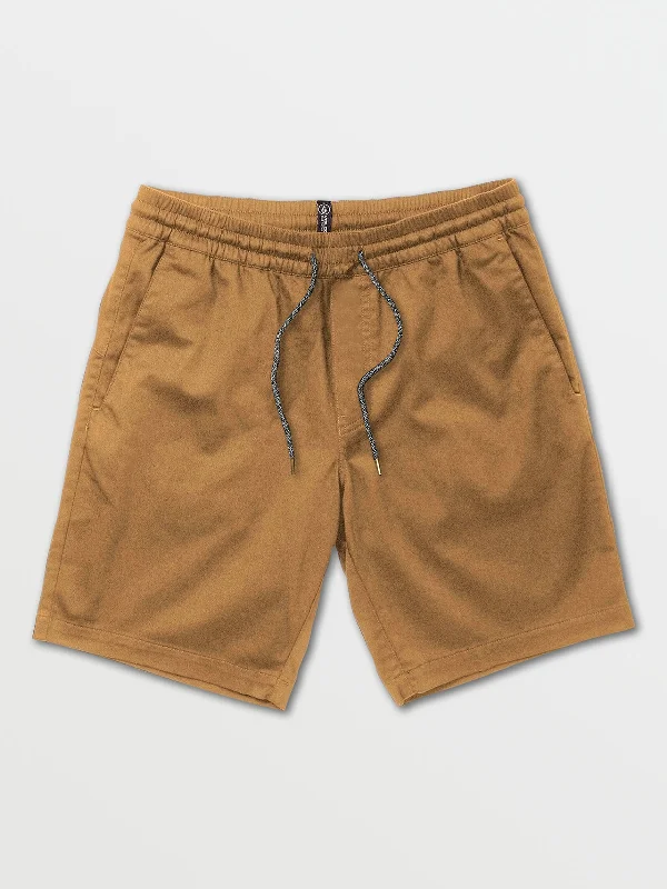 Volcom Frickin Elastic Waist Shorts - Dark Khaki