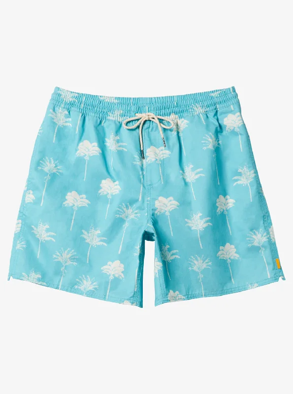 Waterman Cliffside 17" Swim Trunks - Scuba Blue Amazed Palm