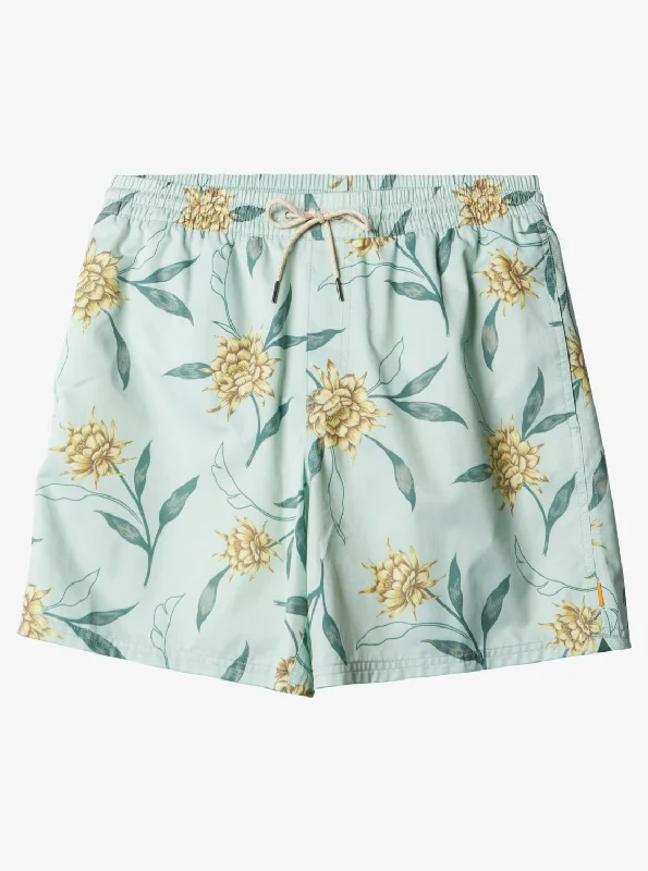 Waterman Perfect Bloom Volley Swim Trunks - Subtle Green Perfect Bloom Vly